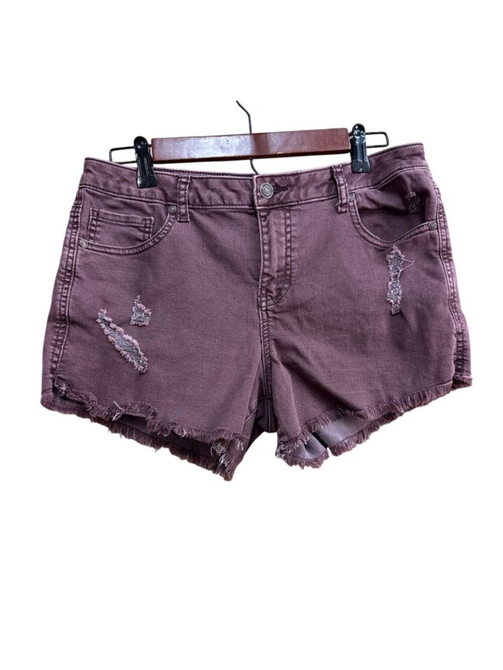 Altrd State Distressed Purple Denim Shorts Size 30 Raw Hem